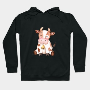 Cute brown cow Hoodie